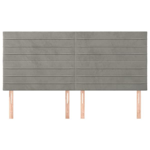 Maison Exclusive - Vaaleanharmaa pääty 200x5x118/128 cm Sametti Ljusgrått