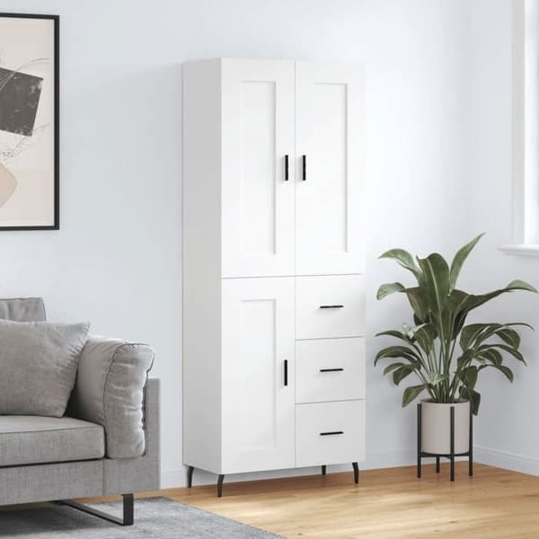 Maison Exclusive - Buffé hög Vit 69,5x34x180 cm Ingenjörsträ Vit