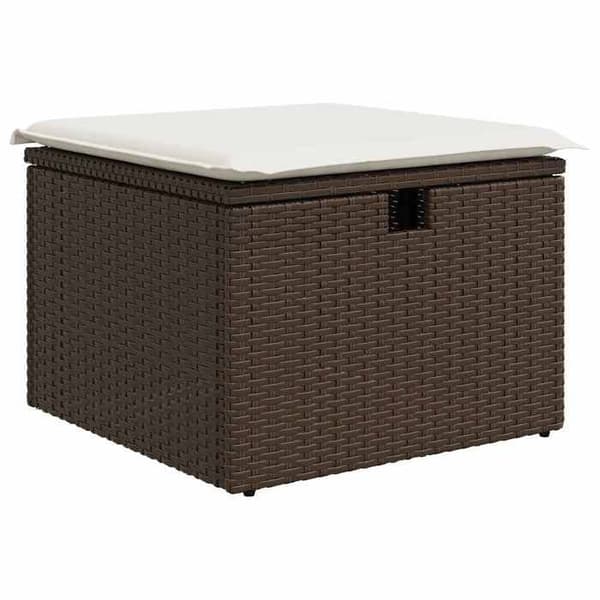 Maison Exclusive - Trädgårdsmöbler 8 delar med bruna kuddar i flätad resin