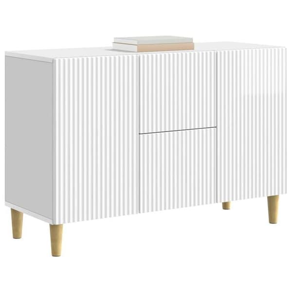 Maison Exclusive - Buffé Vit glänsande 89 x 34,5 x 60 cm Ingenjörsträ Vit