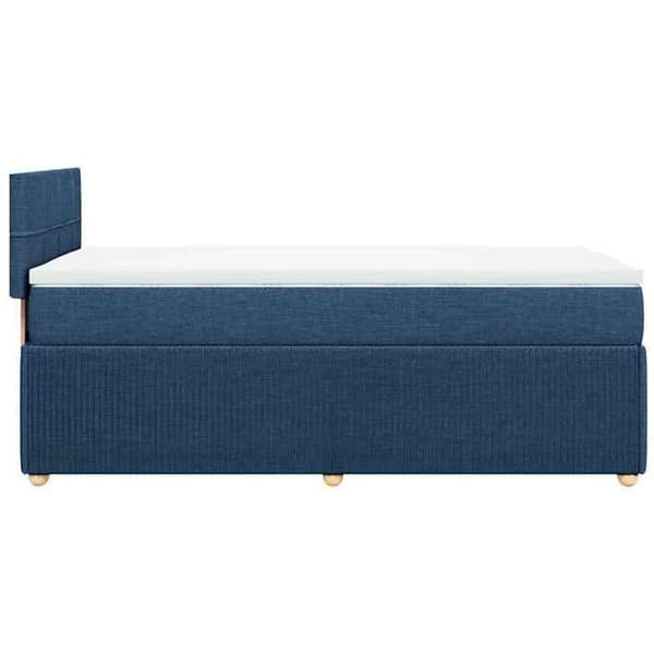 Maison Exclusive - Seng med lameller og madras Blå 100x200 cm Stof