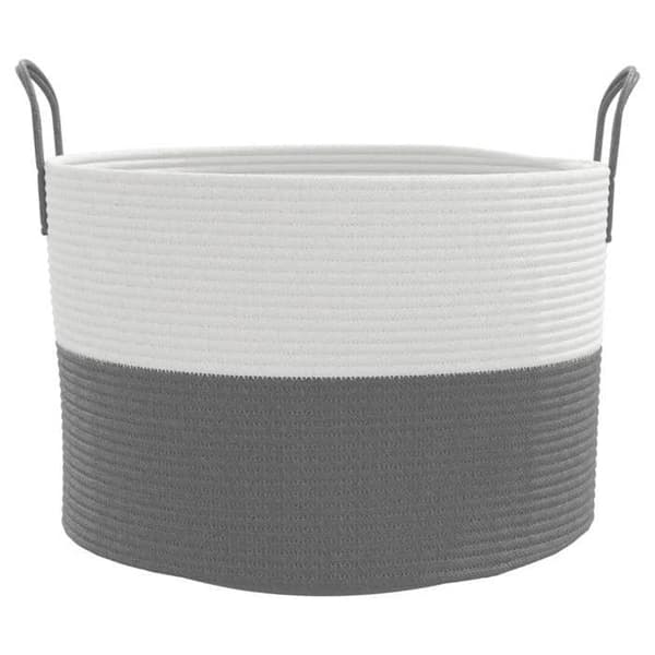 Maison Exclusive - Grå och vit förvaringskorg Ø51x33 cm i bomull grått och vitt
