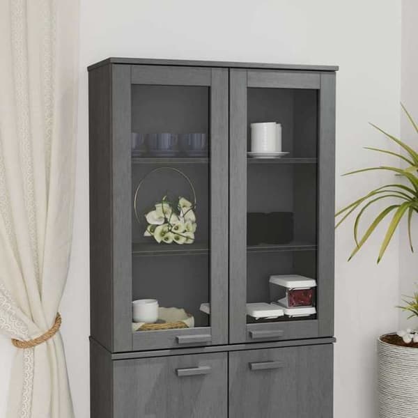 Maison Exclusive - Overbuffet HAMAR Mørkegrå 85x35x100 cm Fyrretræ