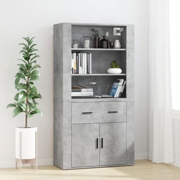 Maison Exclusive - Buffé hög Grå betong Ingenjörsträ