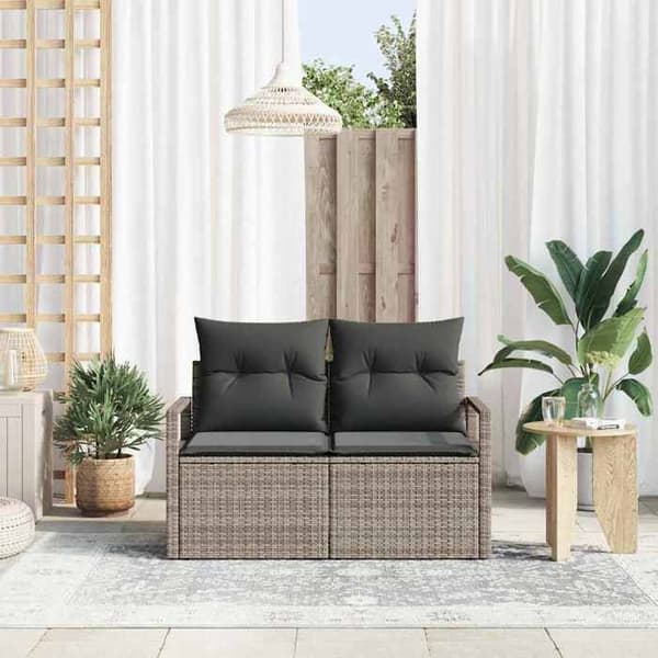 Maison Exclusive - Trädgårdsoffa med kudde 120 x 62 x 69 cm polyrotin