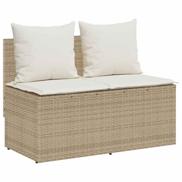 Maison Exclusive - Have spisebordssæt med puder 3 stk Beige poly rattan