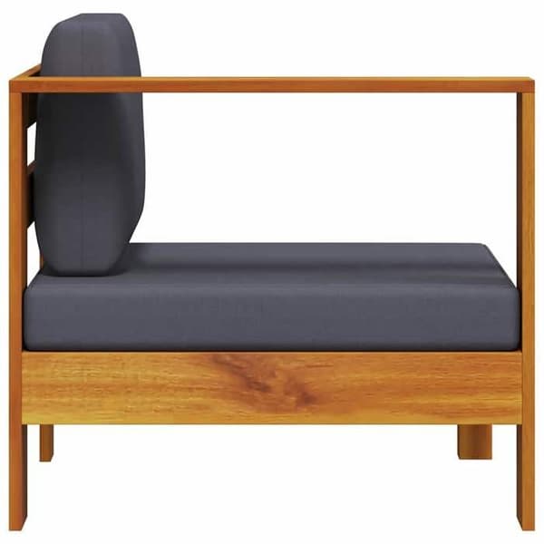Maison Exclusive - Central sofa med 1 armlæn Mørkegrå Solid akacietræ