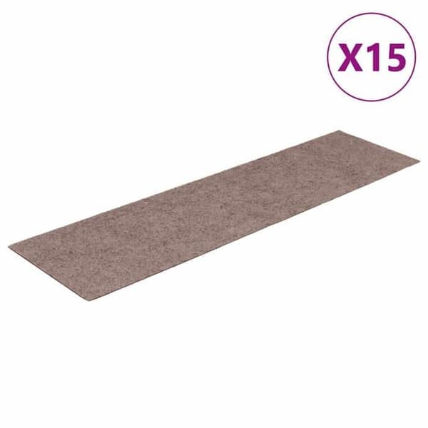 Maison Exclusive - Självhäftande trappmattor 15 stycken 76 x 20 cm Ljusbrun Rektangulär