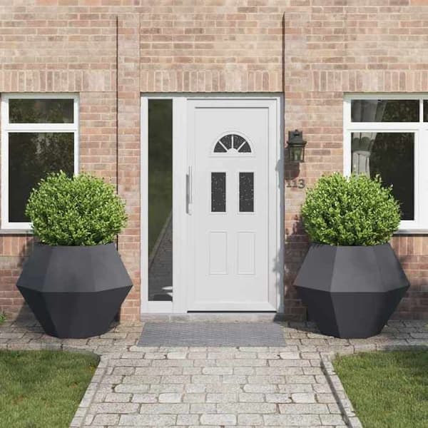 Maison Exclusive - 2 osaa kukkaruukku Anthracite 100 x 100 x 80 cm Teräs antracit