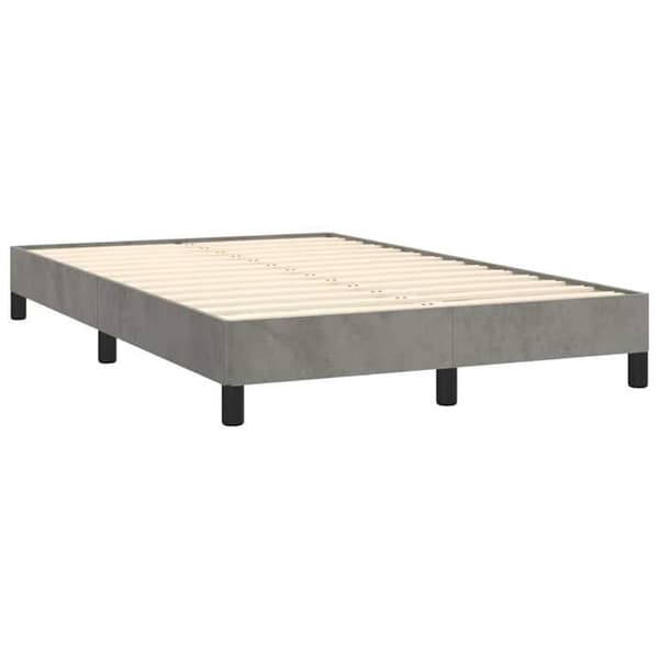 Maison Exclusive - Seng med lamelbund og lysende gråmadras 120x190 cm