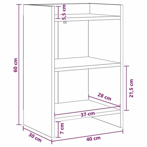 Maison Exclusive - Natborde 2 stk Sort eg 40 x 30 x 60 cm