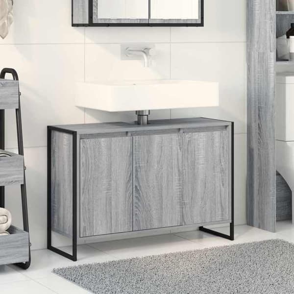 Maison Exclusive - Badeværelsesskab Grå Sonoma 90 x 30 x 60 cm