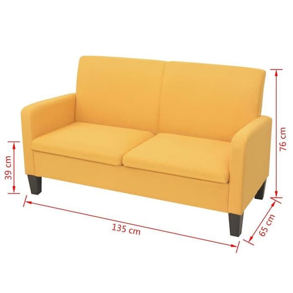 Maison Exclusive - Soffa 2-sits 244721 cm gul gul