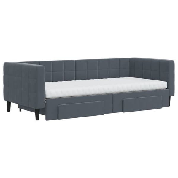 Maison Exclusive - Dagbädd med utdragbar säng och mörkgrå lådor 90x200cm sammet Mörkgrå