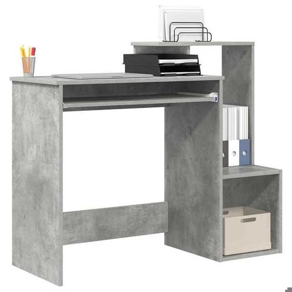 Maison Exclusive - Grå betongkontor 106 x 41 x 88,5 cm Ingenjörsträ