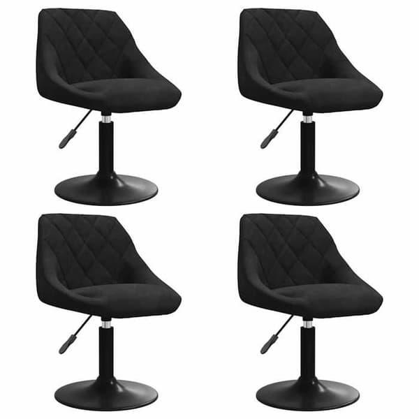 Maison Exclusive - Snurrande matstolar set om 4 svart sammet