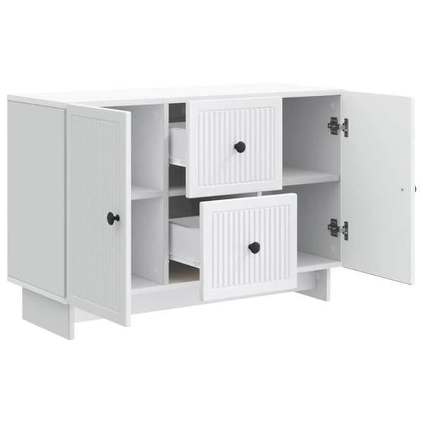 Buffet bas - EKSKLUSIVT HUS - 89 x 34,5 x 60 cm - Ingeniørtræ - Mat hvid - Moderne, stor opbevaring Vit
