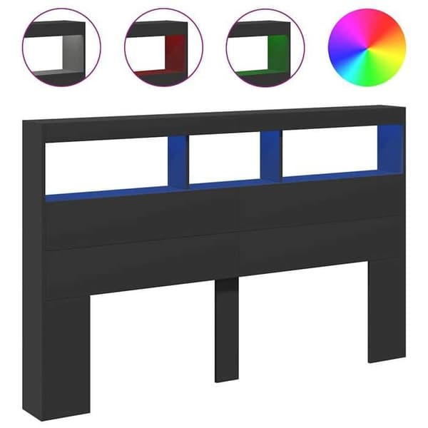 Maison Exclusive - Senghovedgærde med LED sort 160x17x102 cm