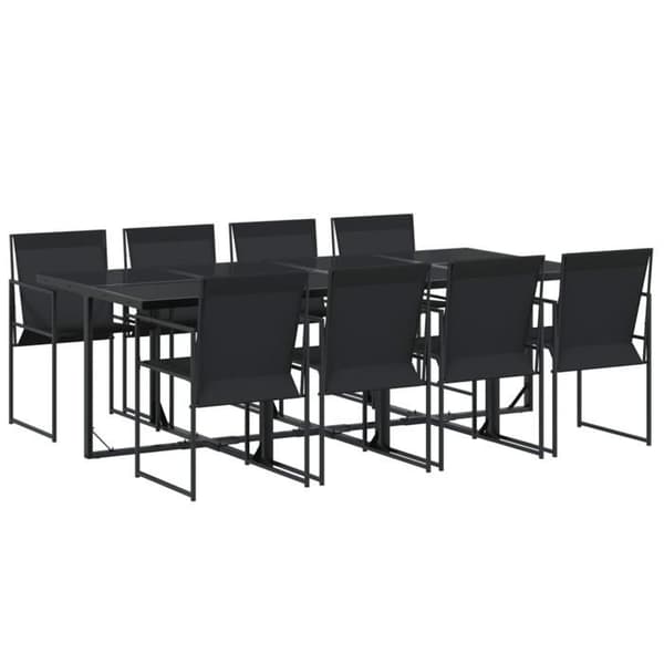 Maison Exclusive - Trädgårdsset 9 delar svart textilén