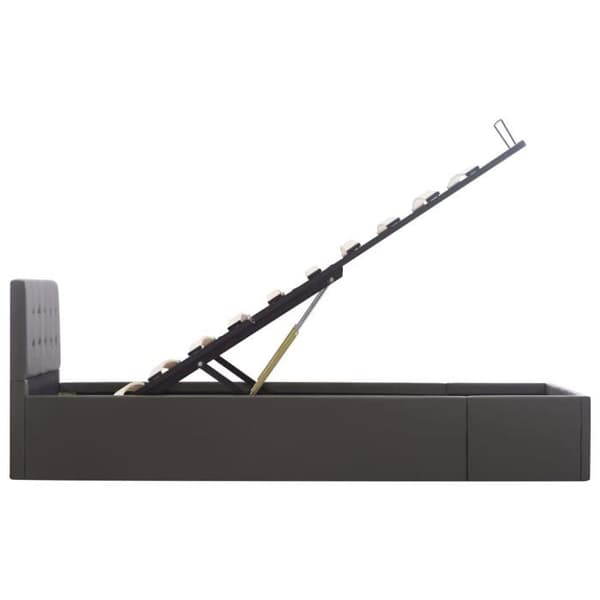 Sengestel - EKSKLUSIV HUS - Hydraulisk - 100 x 200 cm - Grå kunstlæder - Inkluderet lamelbund Grå