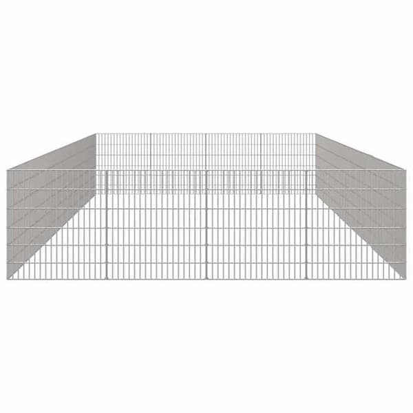 Dyrindhegning - EKSKLUSIVT HUS - 24 paneler - Galvaniseret stål - 54x60 cm - Selvmontering