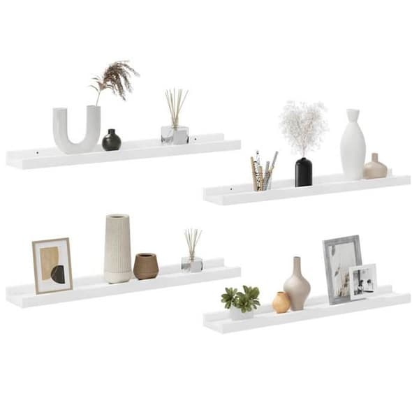 Maison Exclusive - Seinähyllyt 4 kpl Valkoinen 60x9x3 cm Vit