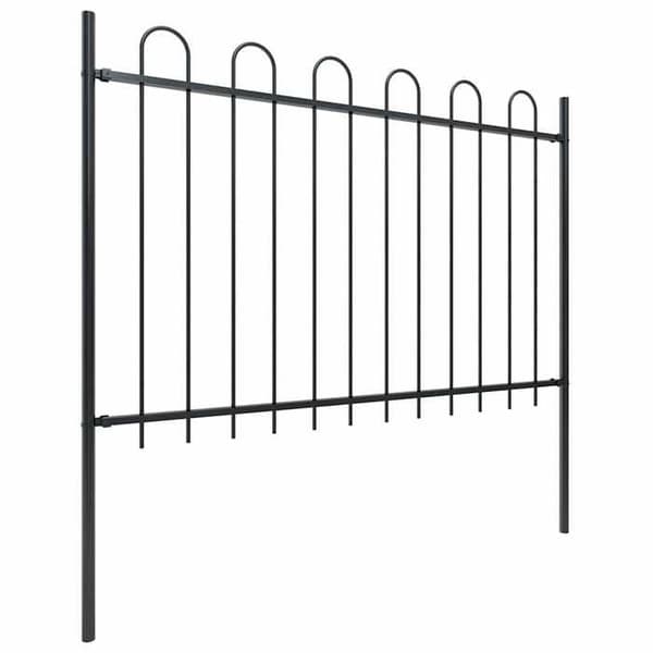 Maison Exclusive - Havehegn med stålbue 504 x 120 cm Sort Svart