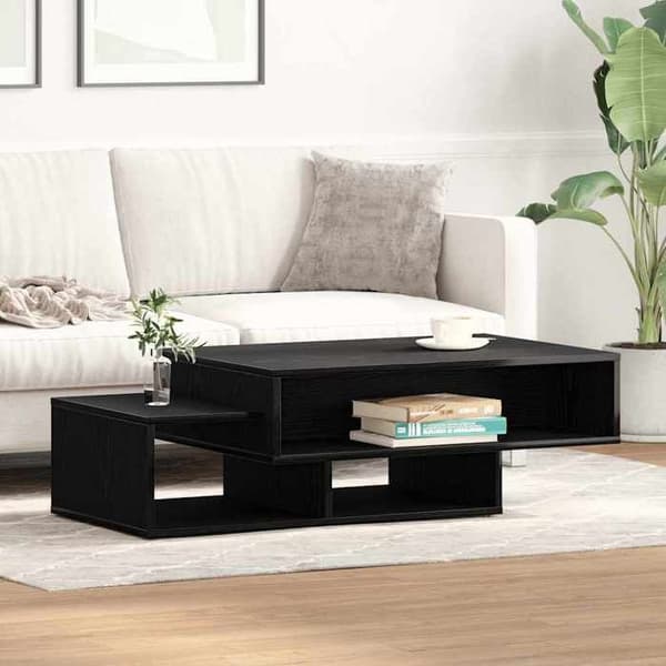 Maison Exclusive - Sofabord i sort egetræ 105 x 55 x 32 cm ingeniørtræ svart ek