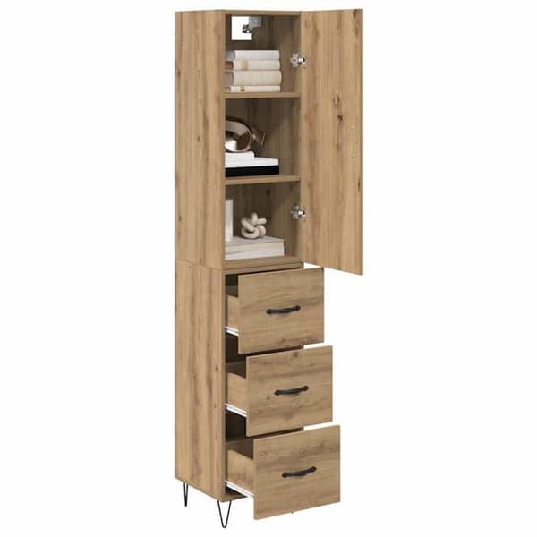 Buffé hög - EXKLUSIVT HUS - Modern högskåp - Ingenjörsträ - Matt finish - Nutida