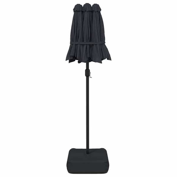 Maison Exclusive - Parasol til have med dobbelt hoved sort 316x145 cm