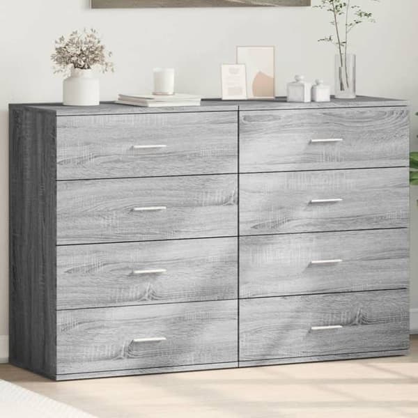 Maison Exclusive - Bufféer 2 st sonoma grå 60x39x80 cm ingenjörsträ Sonoma grå