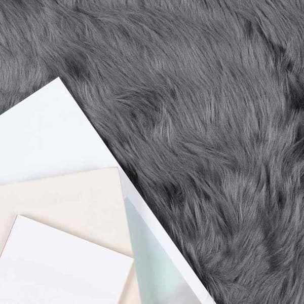 Maison Exclusive - Tekonahkamatto TAFALLA Antrasiitti Ø 120 cm Polyester