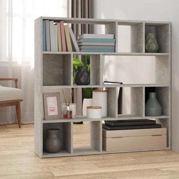 Maison Exclusive - Bibliotek/Rumseparator Grå beton 105x24x102 cm