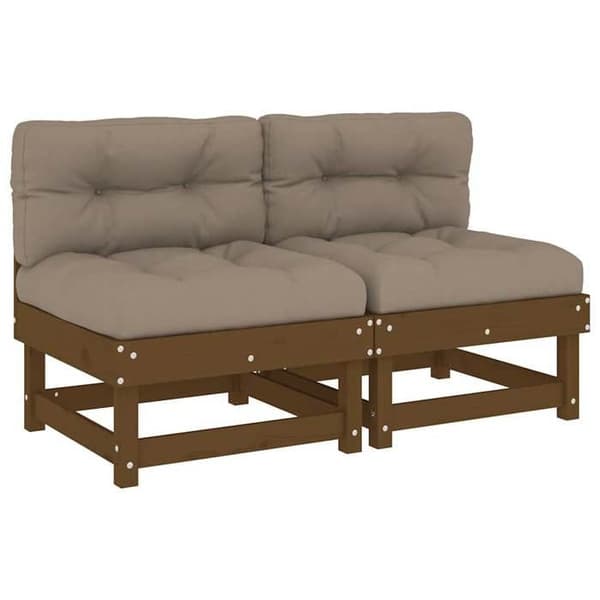 Maison Exclusive - Centrale sofaer med puder 2 stk honningbrun