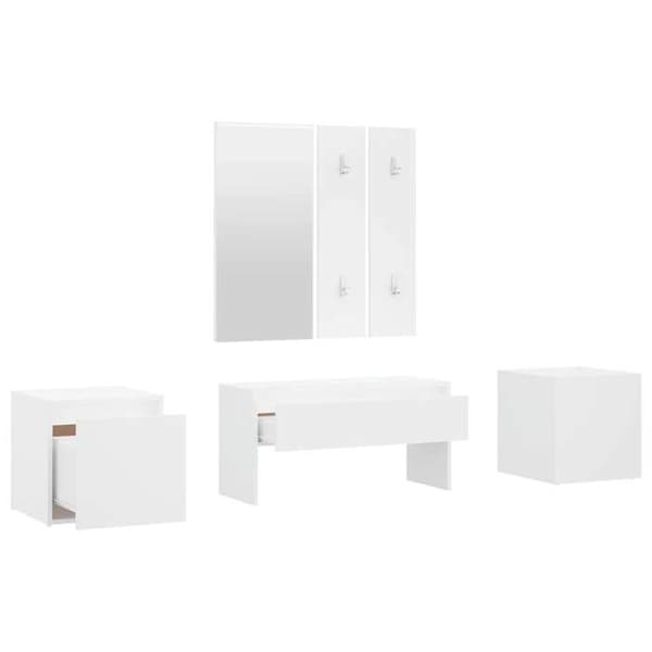 Maison Exclusive - Set med hallmöbler Vit Ingenjörsträ