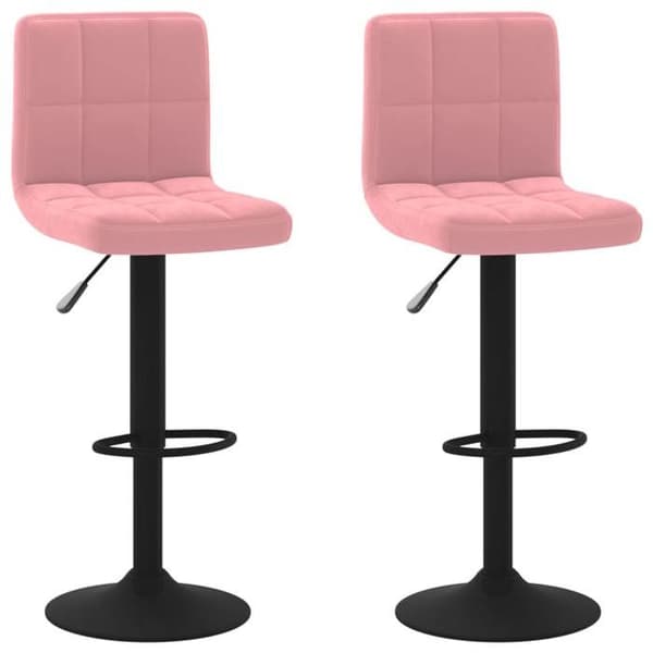 Maison Exclusive - Barstolar set om 2 rosa sammet