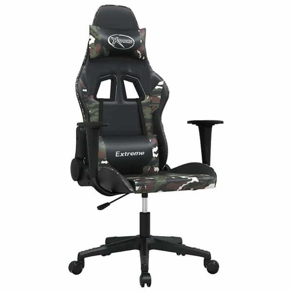 Maison Exclusive - Spilstol i sort og camouflage kunstlæder