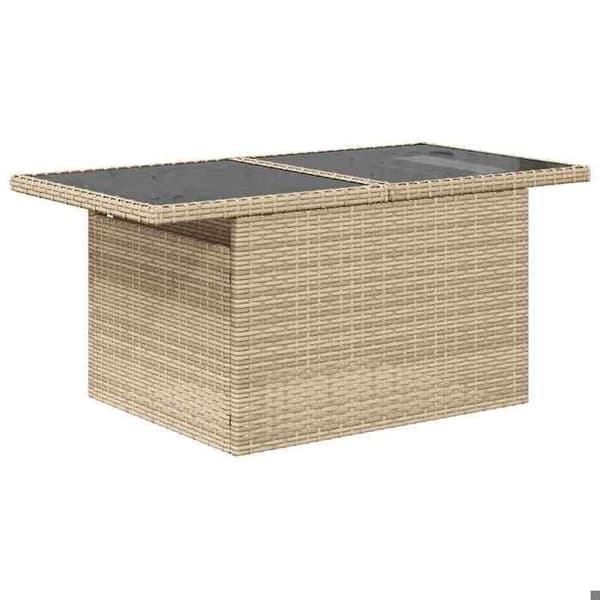 Maison Exclusive - Trädgårdsmöbler med kuddar 6 delar beige flätad resin