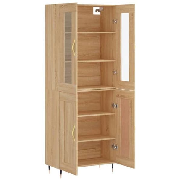 Maison Exclusive - Buffé hög Ek sonoma 69,5x34x180 cm Ingenjörsträ