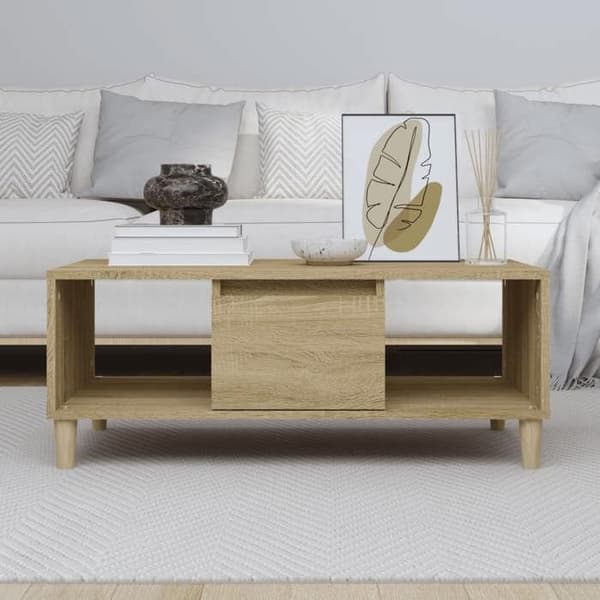 Bord - EKSKLUSIV HUS - Sonoma Eg - 90x50x36,5 cm - Spånplader - 2 rum + skuffe Sonoma ek
