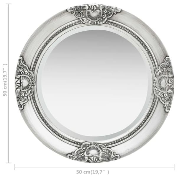 Maison Exclusive - Barockstil väggspegel 50 cm Silverfärgad
