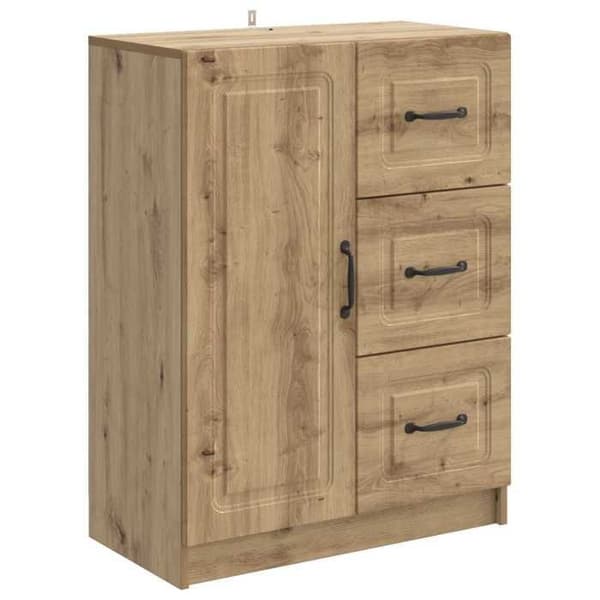 Maison Exclusive - Buffet i håndlavet egetræ 66 x 34,5 x 87 cm Ingeniørtræ