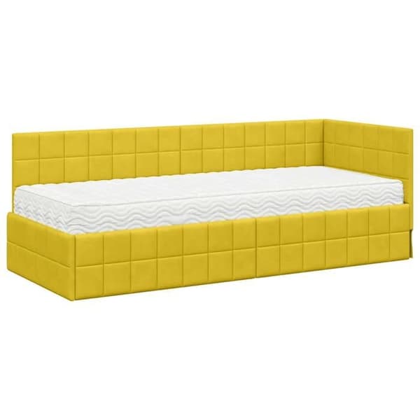 Maison Exclusive - Hörnsängram med madrass 2 st Gul 80 x 200 cm