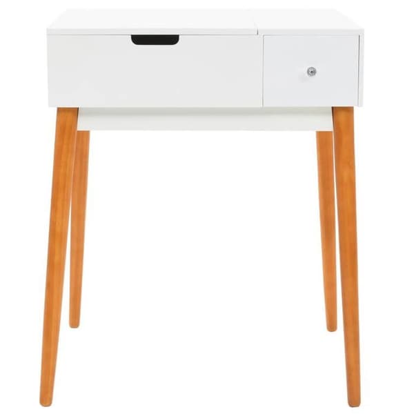Frisør - Eksklusivt hus - Løftbart sidepanel med spejl - 60 x 50 x 86 cm - Hvid MDF Vit