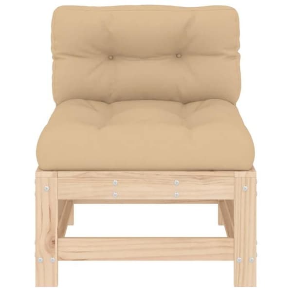 Maison Exclusive - Centrala soffor med kuddar 2 st massiv furu