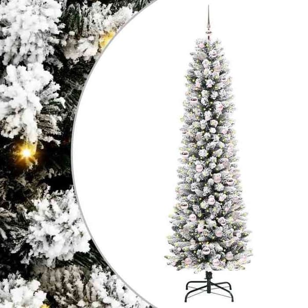 Kunstig juletræ - EKSKLUSIV HUS - Moderne - 210 cm - Hvid - USB LED-striber 5V Vit