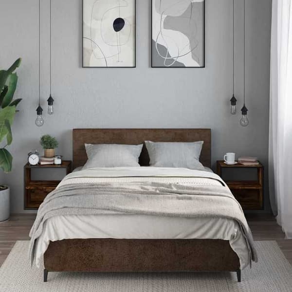 Maison Exclusive - Väggmonterade sängbord 2 st Rökt ek 40x31x39,5 cm