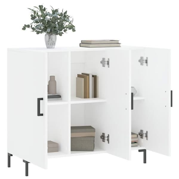 Maison Exclusive - Buffé vit 90x34x80 cm ingenjörsträ