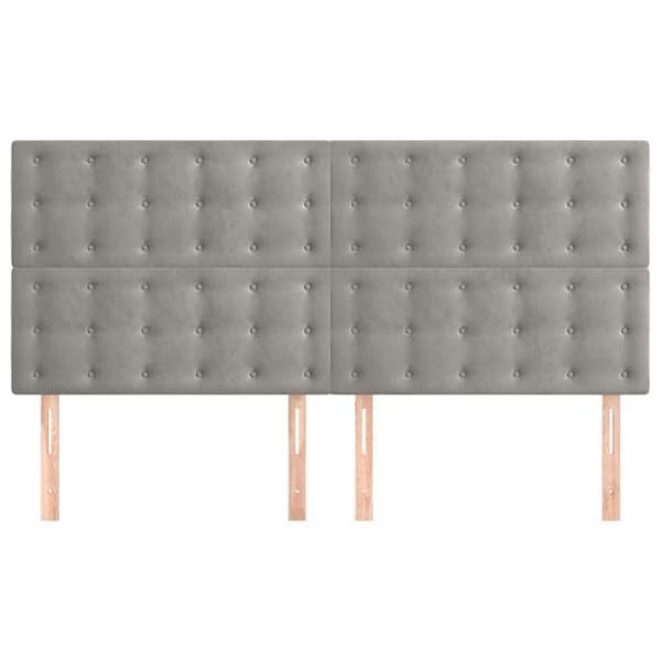 Maison Exclusive - Hovedgærde Lys Grå 180x5x118/128 cm Velour Ljusgrått