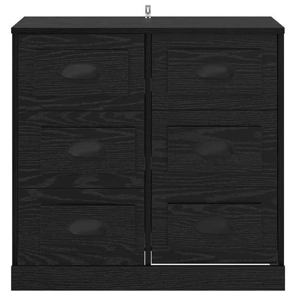 Maison Exclusive - Buffet Sort egetræ 70 x 35,5 x 67,5 cm Ingeniørtræ svart ek